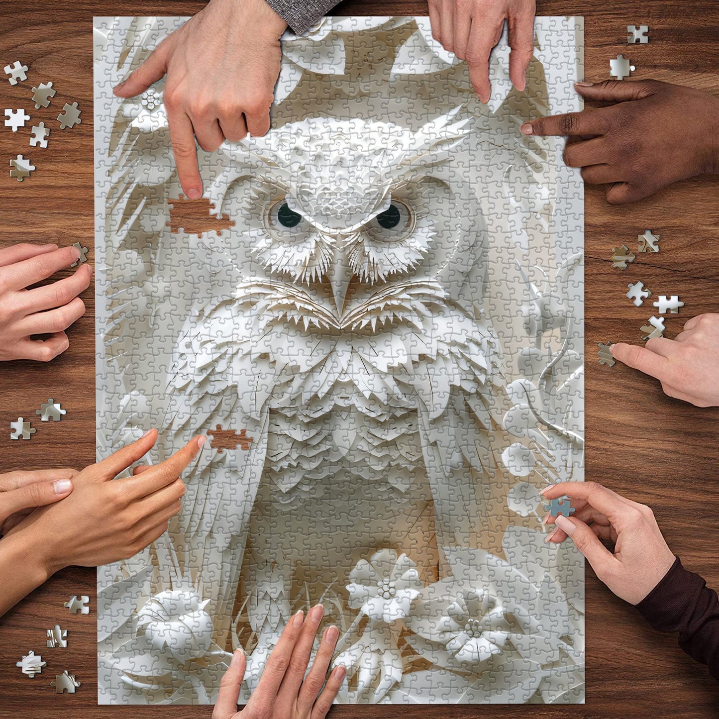 3D Ivory Owl Jigsaw Puzzle 1000 Pieces