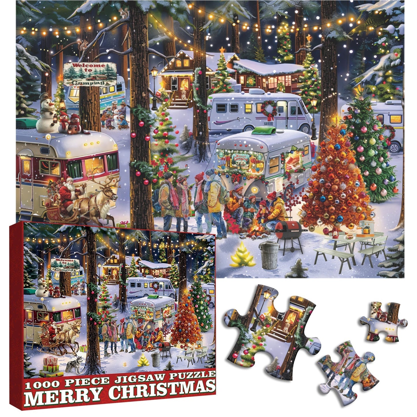 Christmas Camping Jigsaw Puzzle 1000 Pieces