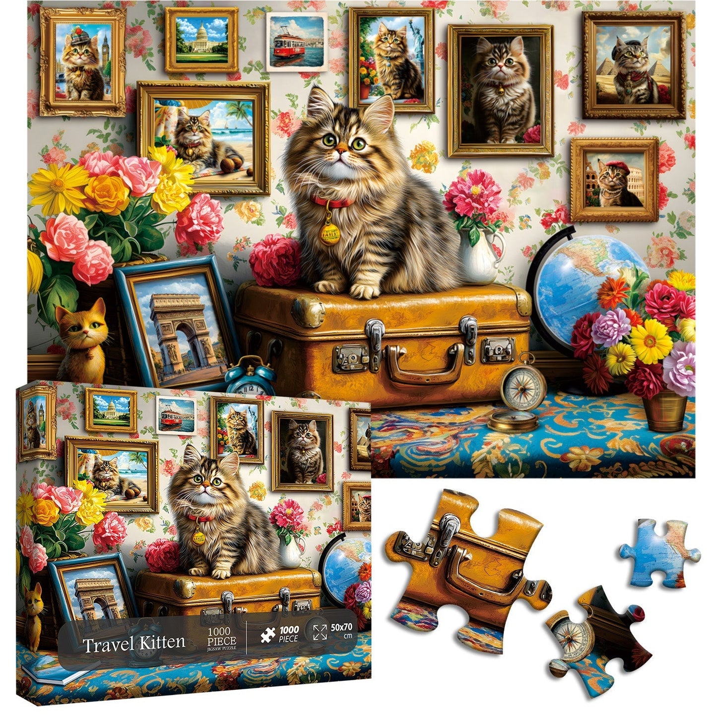 Travel Kitten Jigsaw Puzzle 1000 Pieces