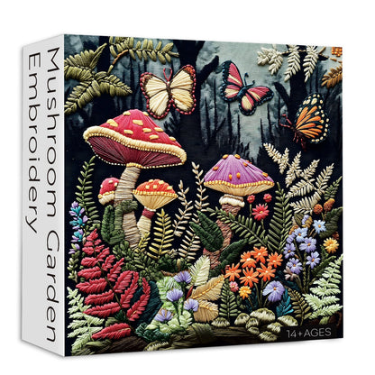 Mushroom Garden Embroidery Jigsaw Puzzle 1000 Pieces