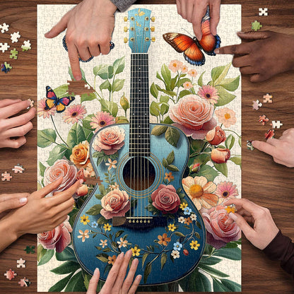 Guitar in Bloom Jigsaw Puzzle 1000 Pieces