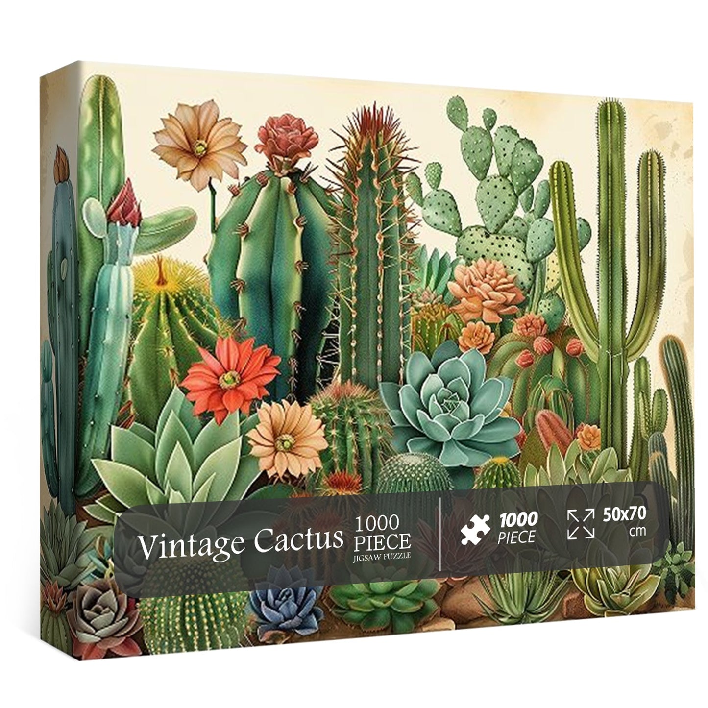 Vintage Cactus Plant Jigsaw Puzzle 1000 Pieces