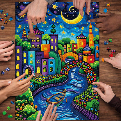 Colorful Village Jigsaw Puzzle 1000 Pieces