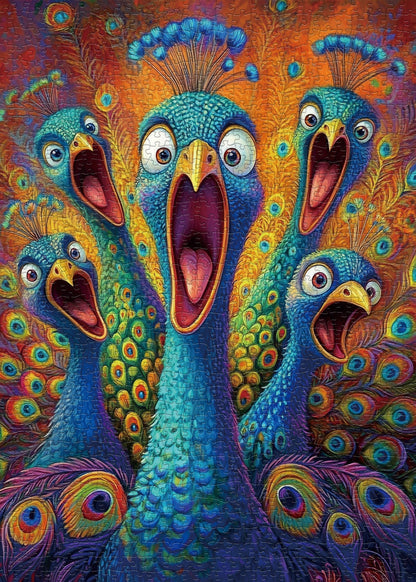 Peacock Scream Jigsaw Puzzle 1000 Pieces