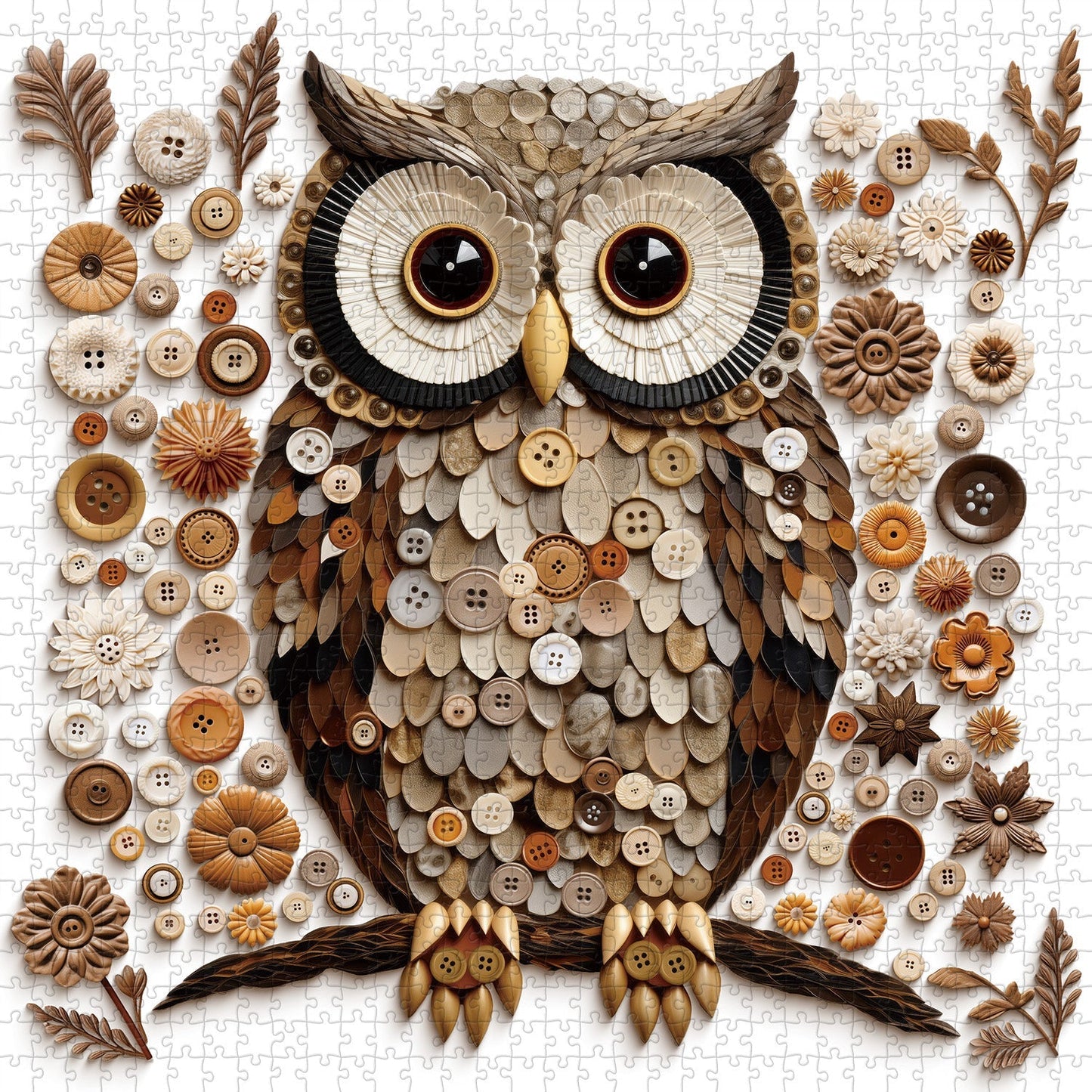 Button Owl Jigsaw Puzzle 1000 Pieces