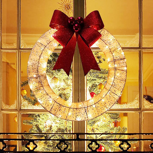 Christmas LED Bow Metal Garland Lights