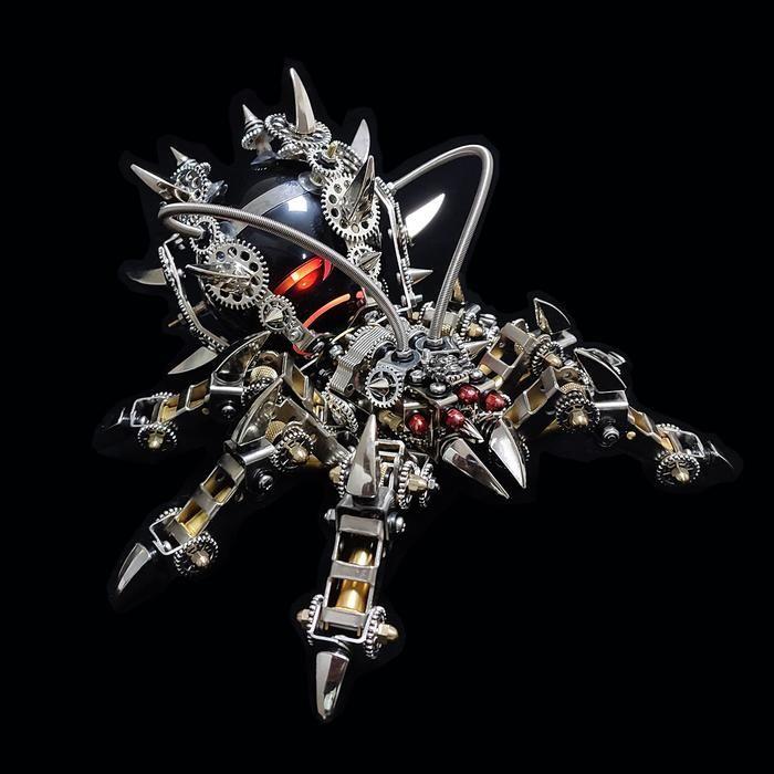 800pcs DIY 3D Metal Spider King Model Kit Bluetooth Speaker Assembly Difficult Puzzle