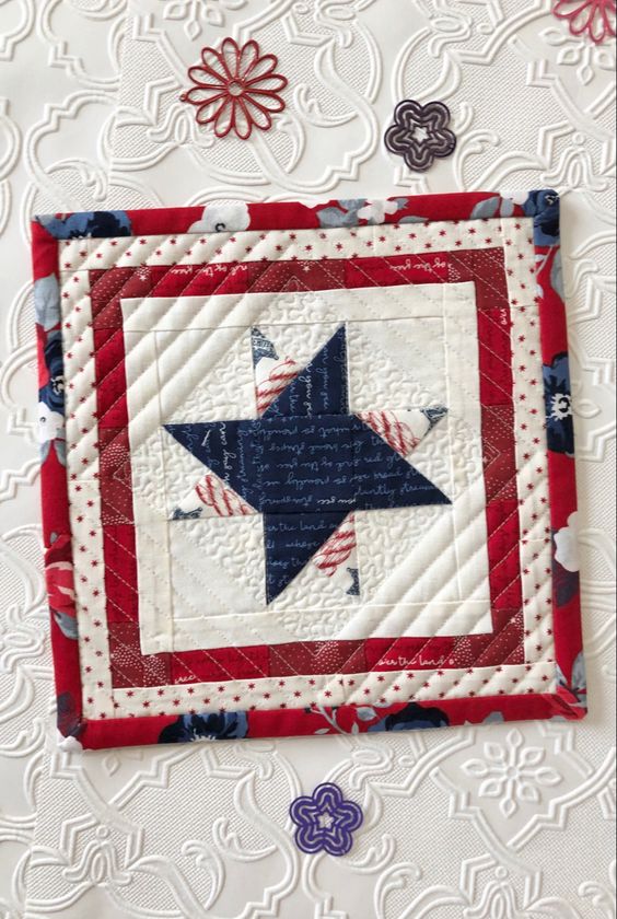 Patriotic Star CLA120324085 Quilted Placemats