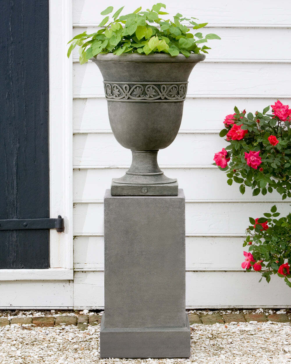 Strapwork Leaf Urn Garden Planter