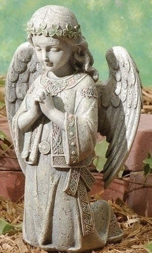 Irish Celtic Angel Kneeling To  Pray Garden Figure