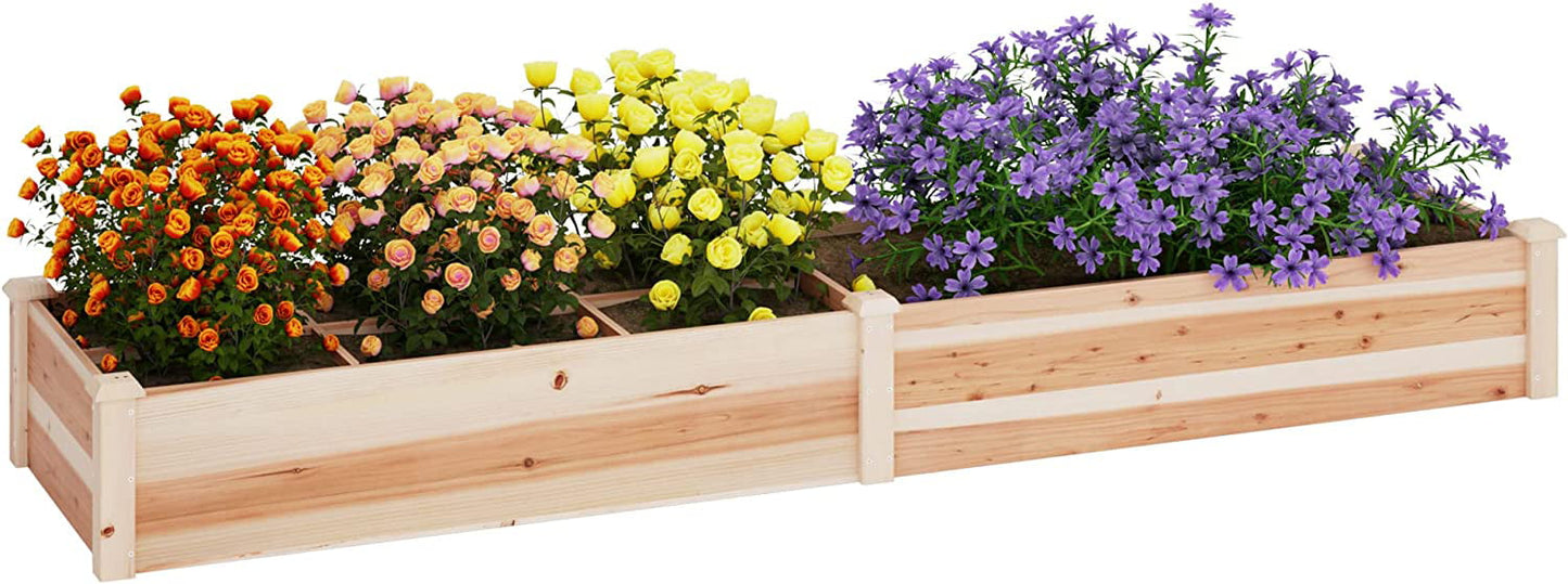 Wooden Raised Garden Bed, Outdoor Garden Bed Planter Box Garden Planters for Vegetables, Flowers, Herbs, 91.5