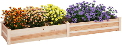 Wooden Raised Garden Bed, Outdoor Garden Bed Planter Box Garden Planters for Vegetables, Flowers, Herbs, 91.5