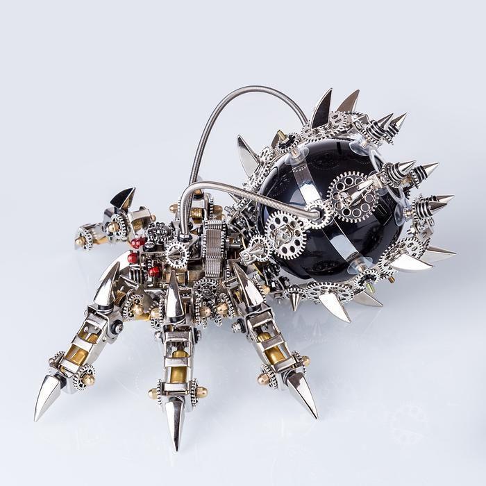 800pcs DIY 3D Metal Spider King Model Kit Bluetooth Speaker Assembly Difficult Puzzle