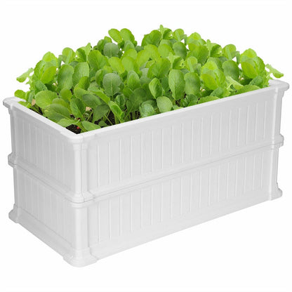 2 PCS Raised Garden Bed Outdoor Rectangle Plant Box