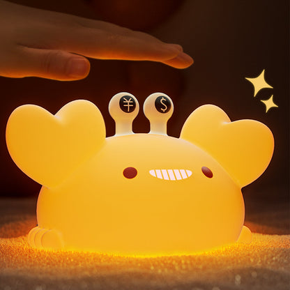 Crab Night Light LED Squishy Silicone Tap Lamp Best Gift for Baby and Girl