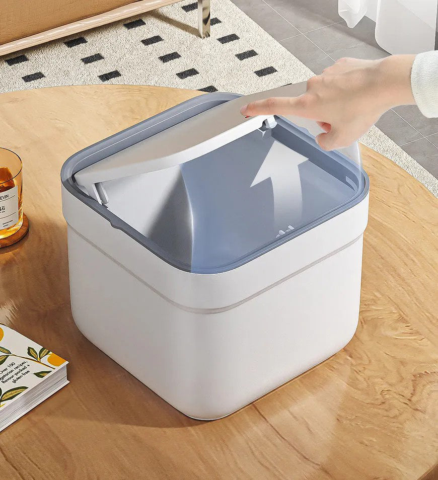 2.4L Mini Trash Can with Removable Lid Countertop Z162