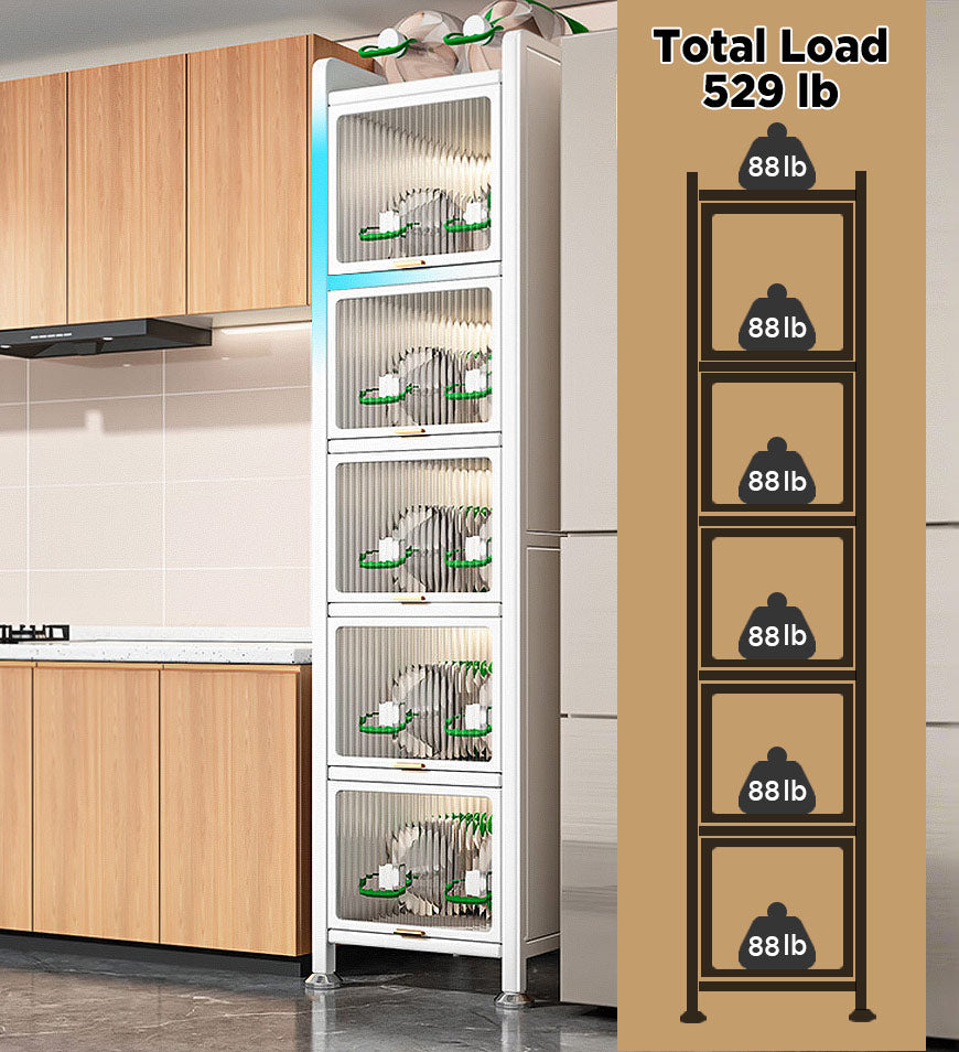 6 Layer Slim Kitchen Metal Utility Storage Cabinet F239