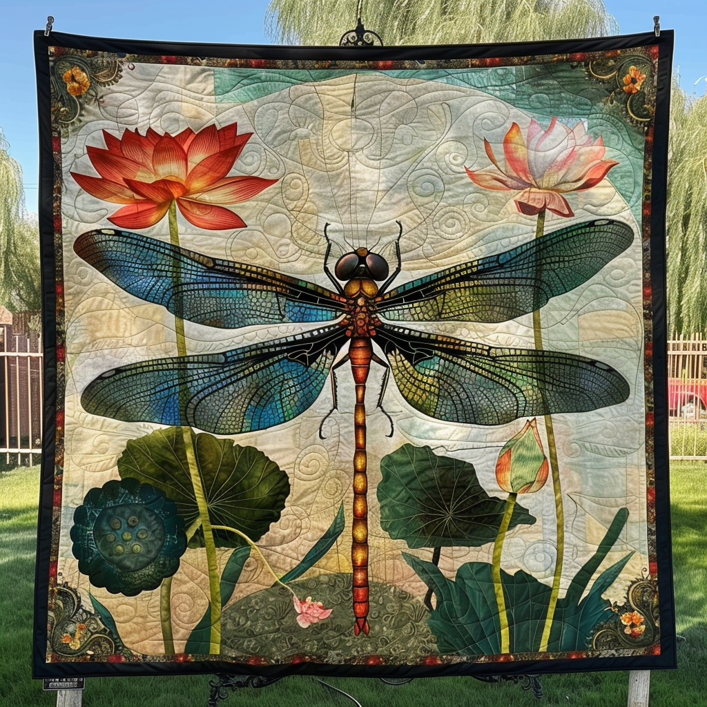 Mystic Dragonfly Quilted Blanket NCU0DK004