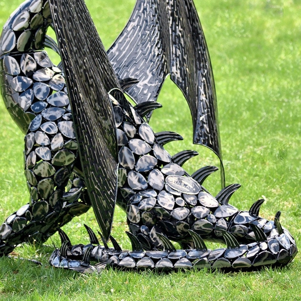 4.75 ft. Tall Large Iron Sentry Dragon Statue