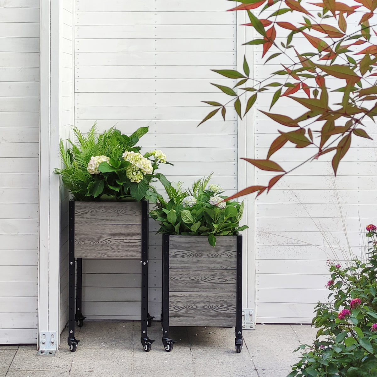 2 Mobile Corner Planter Bundle