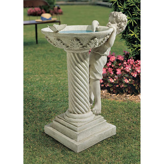 Summer Time Sculptural Birdbath Garden Statue