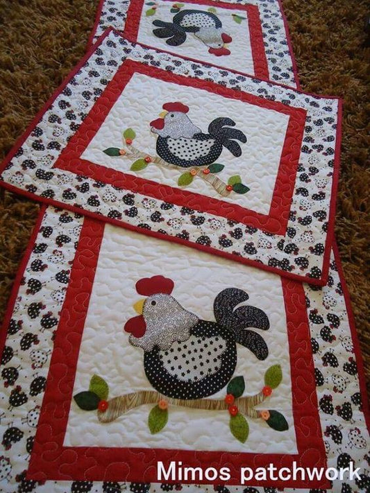 Chicken CLA04122346 Quilted Placemats