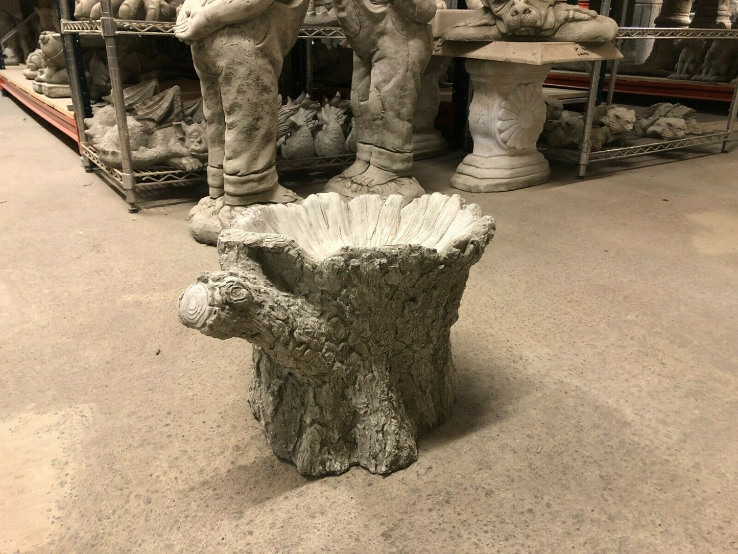 Stunning Stone Tree Stump Garden Bird Bath