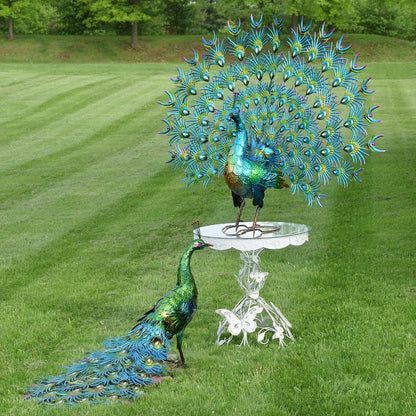 Large Peacocks with Crystal Detail