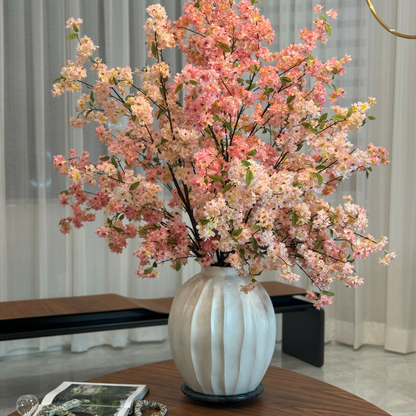 flower arrangements astoria vase with pink cherry blossoms