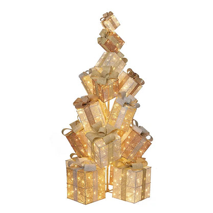 Pre-Lit 74" Twinkling Giftbox Tree