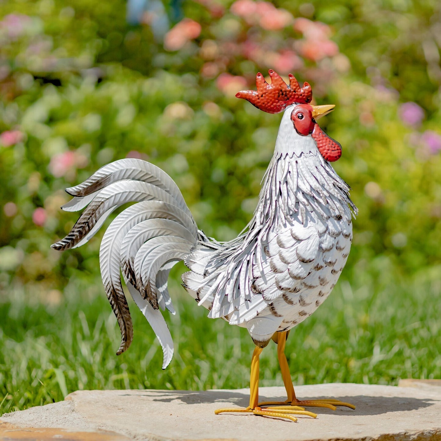 Assorted Style Galvanized Iron Rooster Figurines