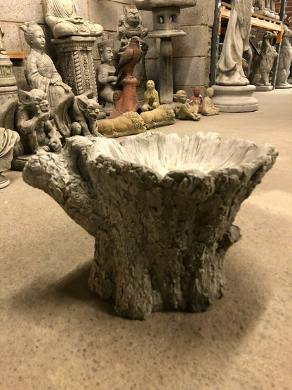 Stunning Stone Tree Stump Garden Bird Bath