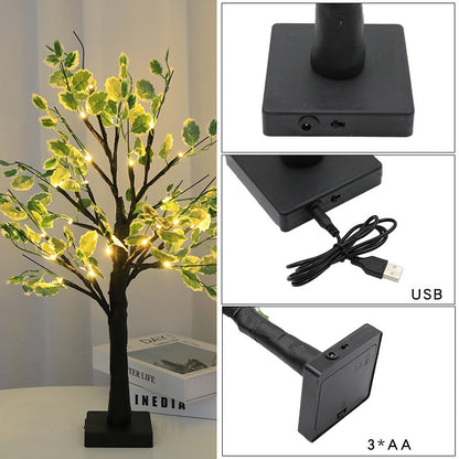 Christmas Green Leaves  LED Tree Lights