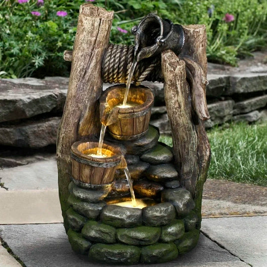 Resin Well 2 Pouring Pails Fountain with Light