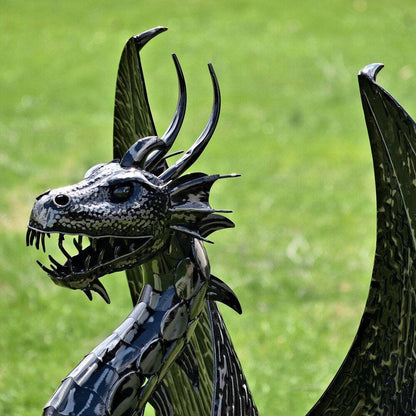 4.75 ft. Tall Large Iron Sentry Dragon Statue