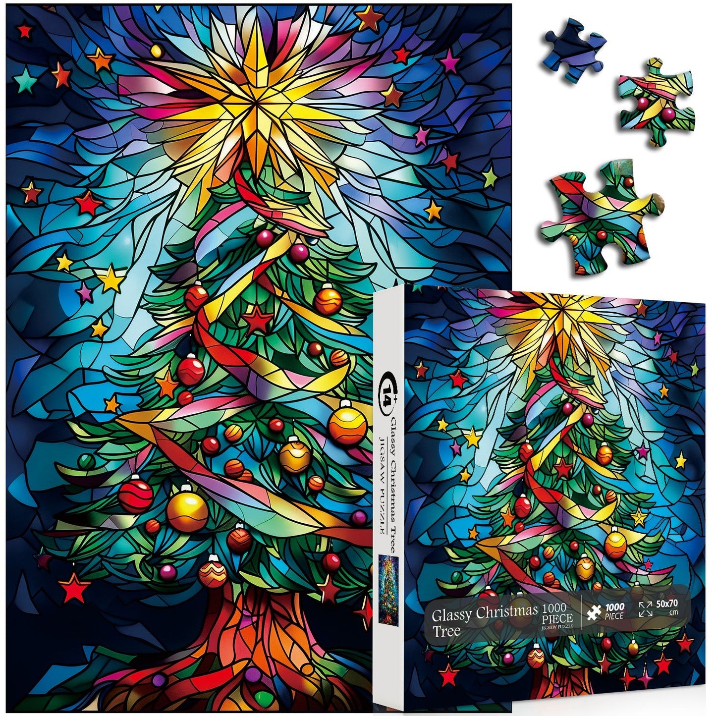 Glassy Christmas Tree Jigsaw Puzzle 1000 Pieces