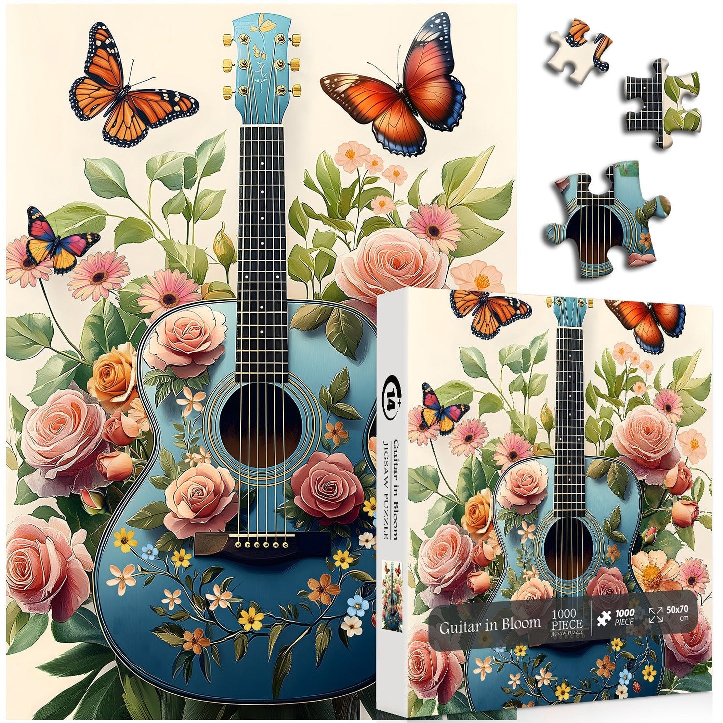 Guitar in Bloom Jigsaw Puzzle 1000 Pieces