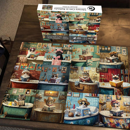 Literary Cats in Bathtubs Jigsaw Puzzle 1000 Pieces