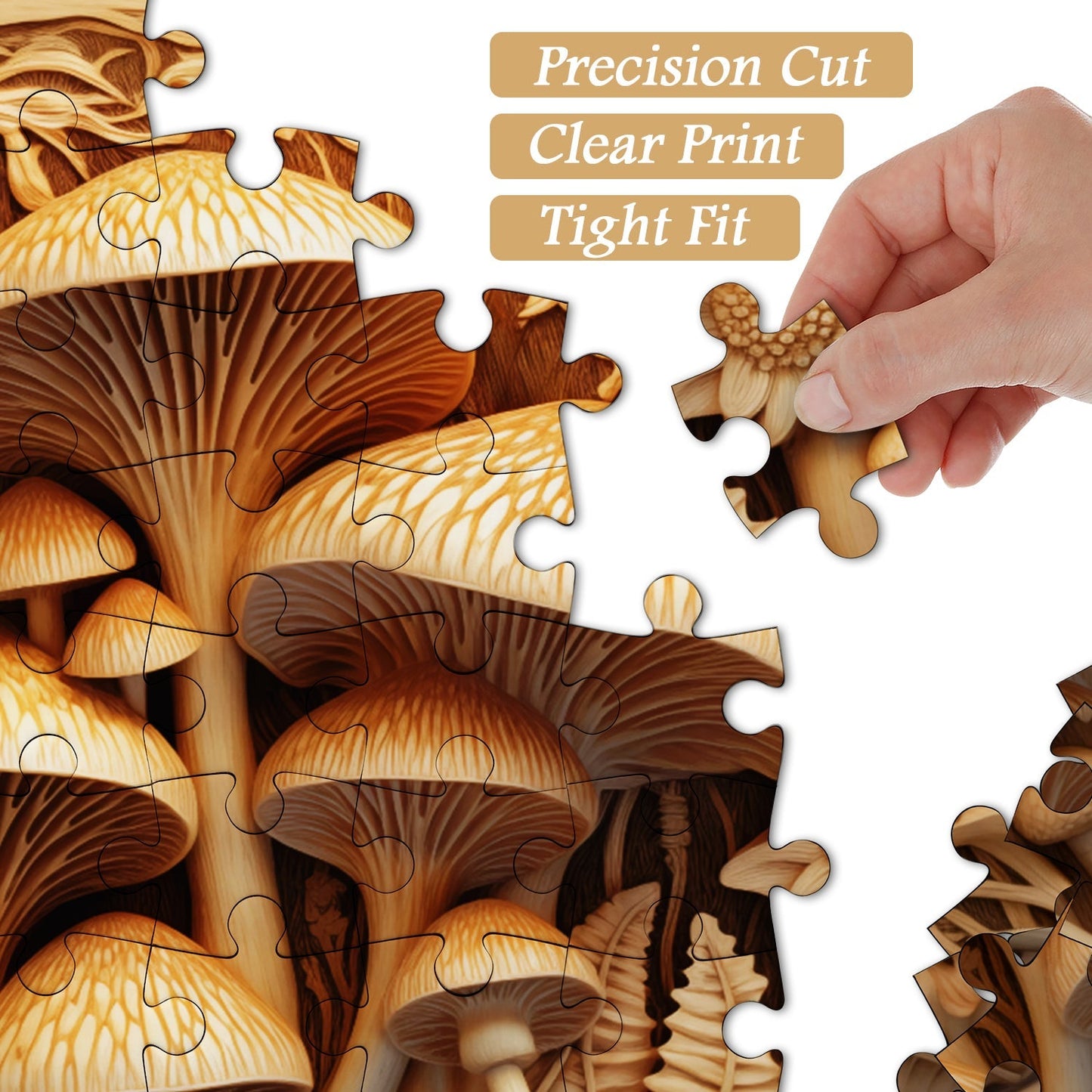 3D Mushroom Relief Jigsaw Puzzle 1000 Pieces