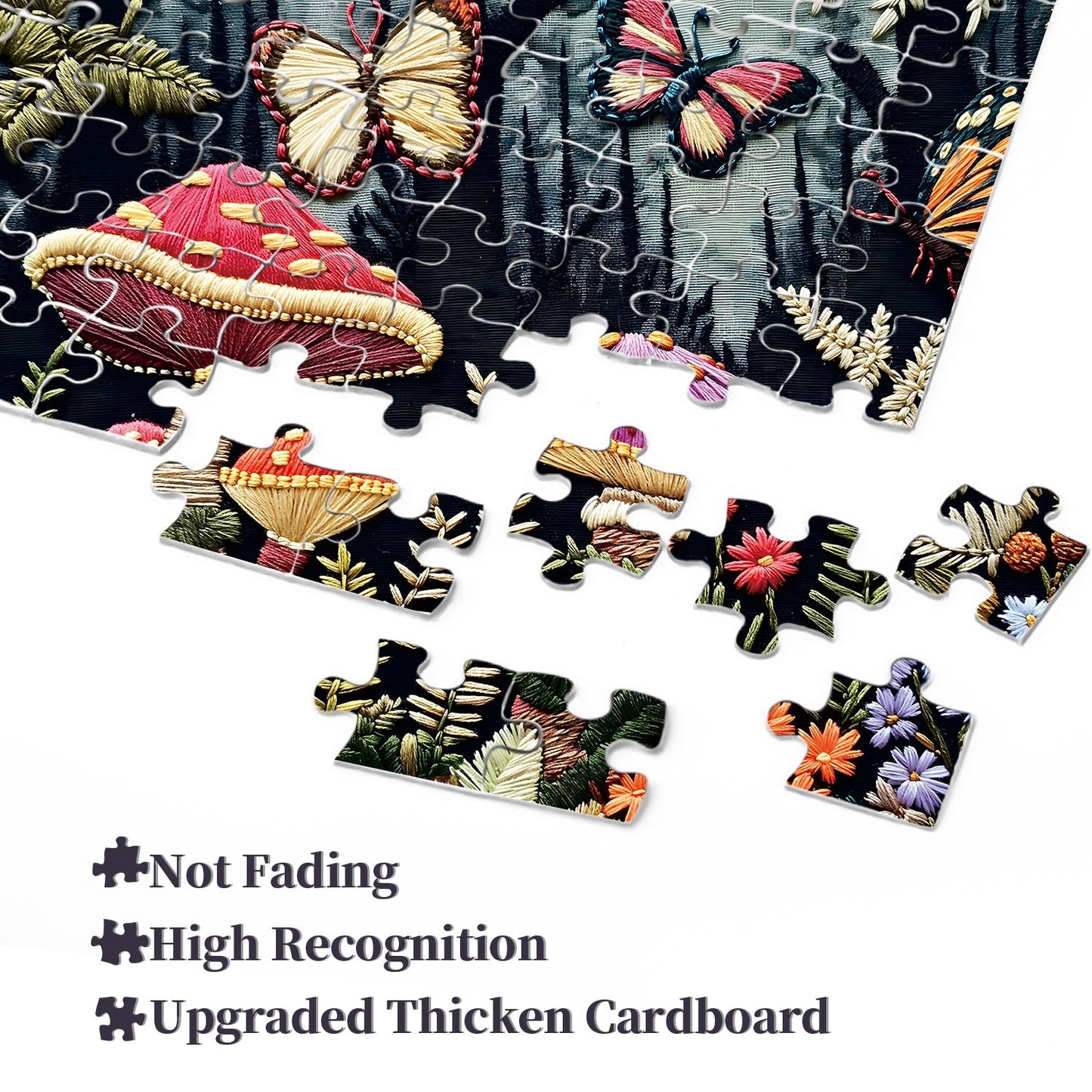 Mushroom Garden Embroidery Jigsaw Puzzle 1000 Pieces