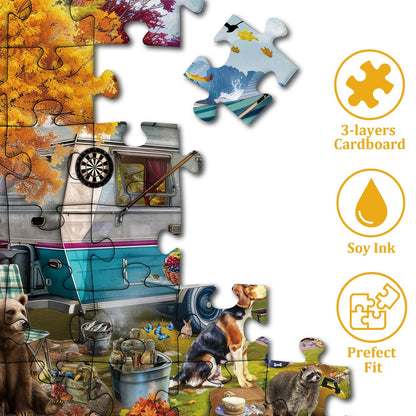 Autumn Lakeside Camp Jigsaw Puzzle 1000 Pieces