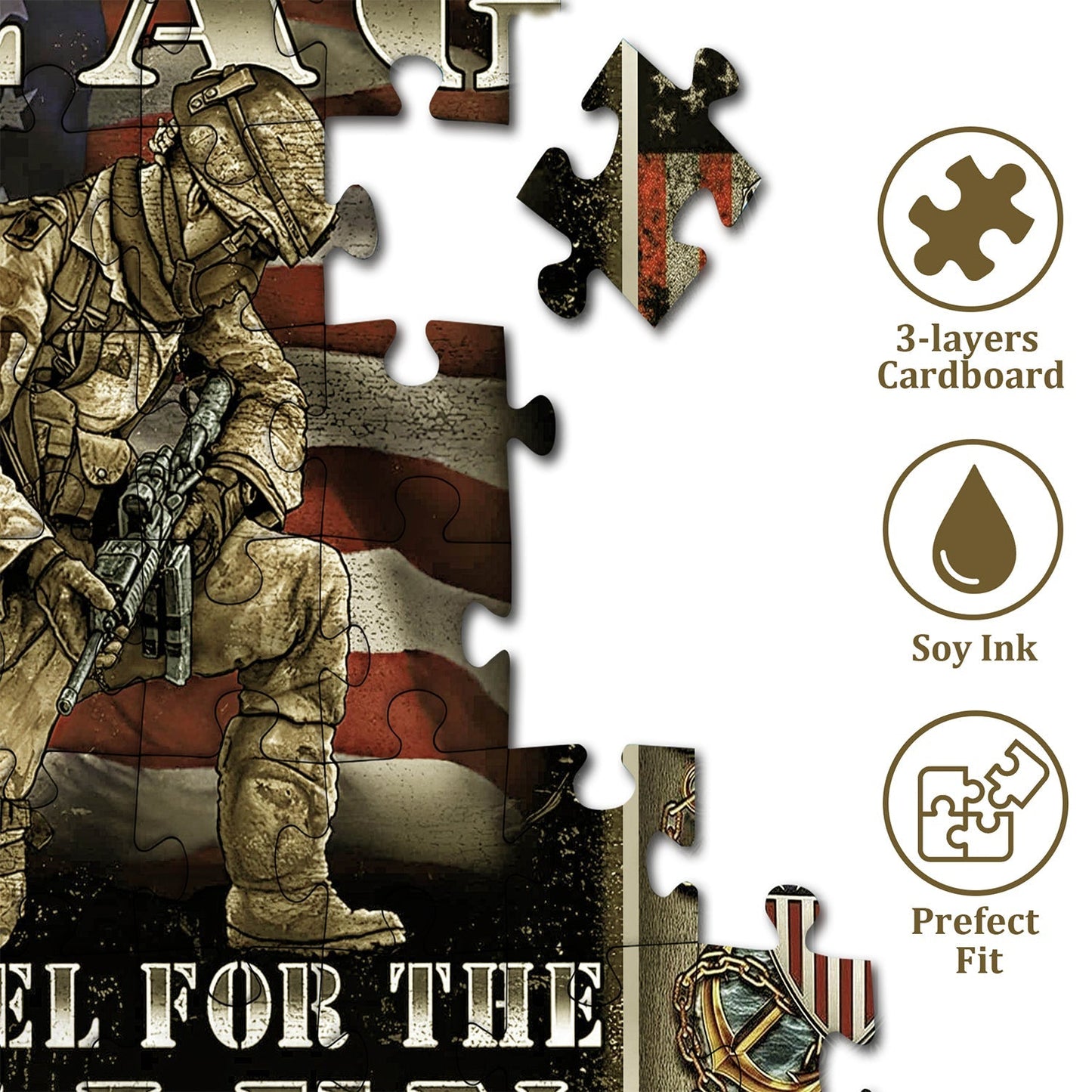 American Flag Eagle Soldier Jigsaw Puzzle 1000 Pieces