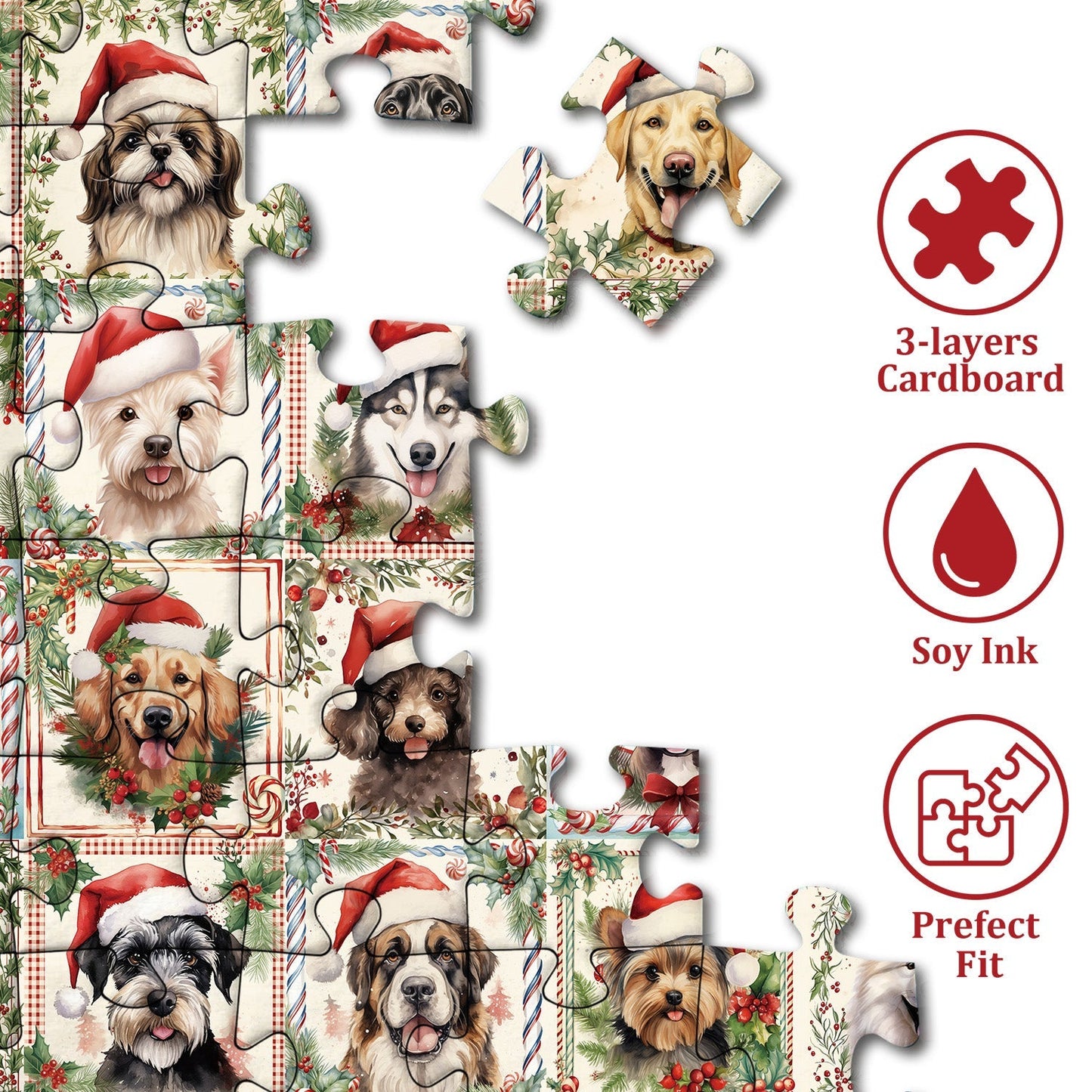 Christmas Puppy Jigsaw Puzzles 1000 Pieces