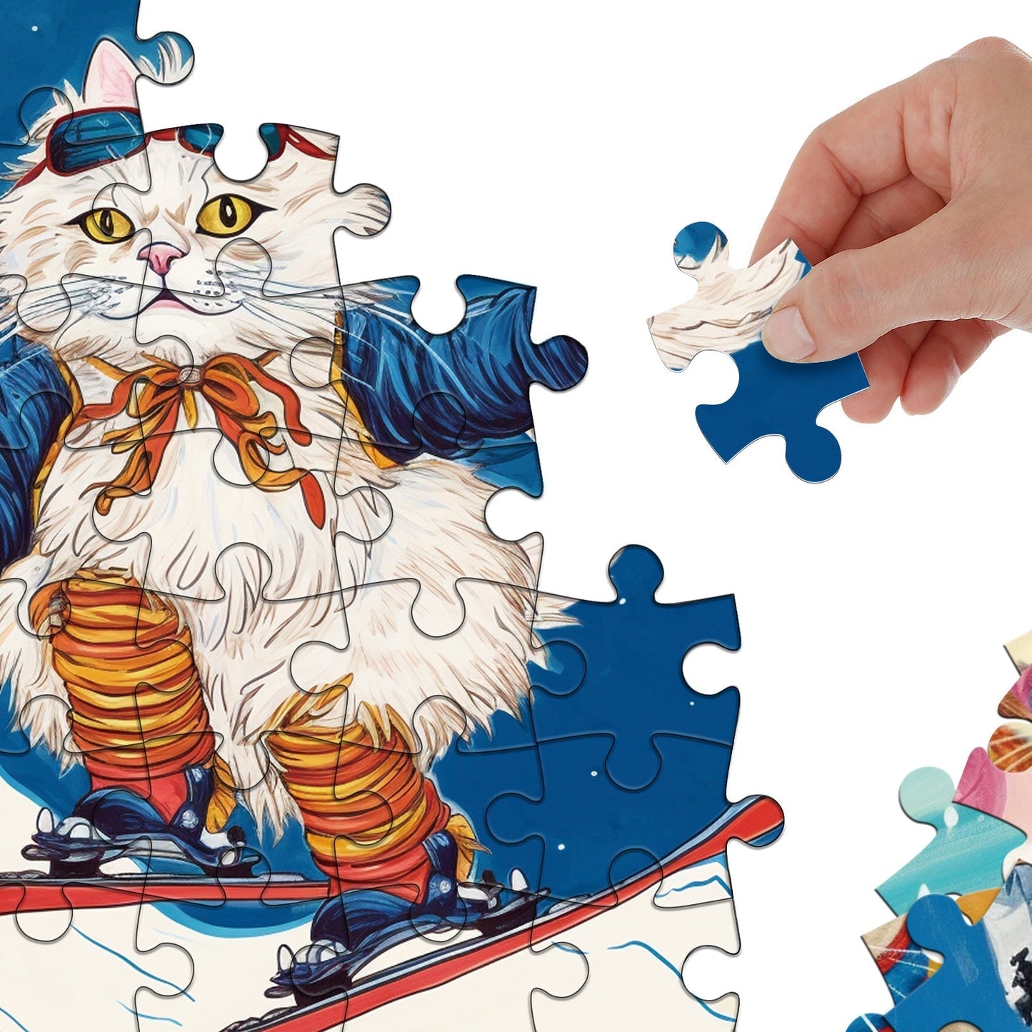 Skiing Cat Jigsaw Puzzle 1000 Pieces