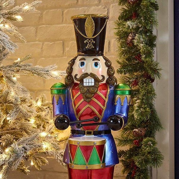 8' Giant Sized Animated Nutcracker with Drums