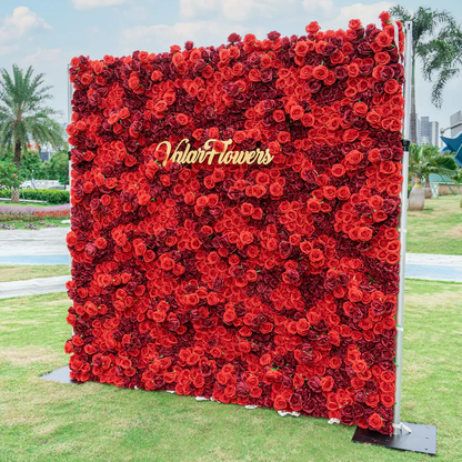 🌸Handmade Roll-Up Fabric Flower Wall (With Stand)