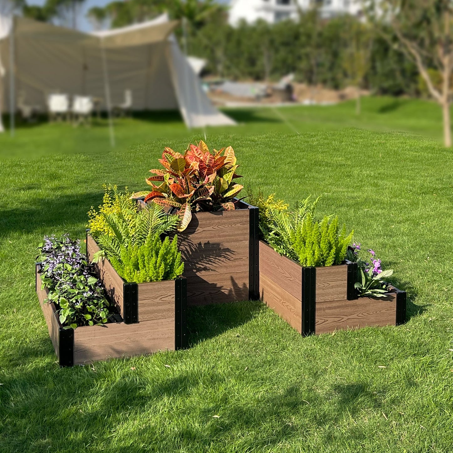 Corner and Terraced Garden Bed - Cascade Style