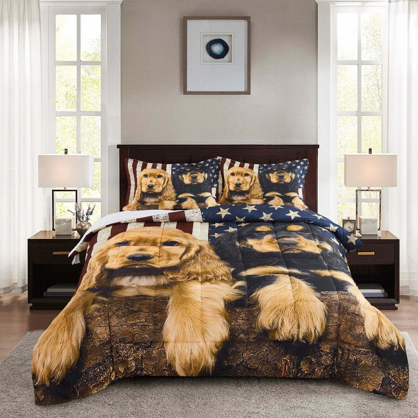 Puppy Print Down Alternative Lightweight All Season Comforter Set