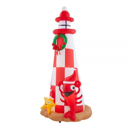 Christmas-7 5 ft inflatable lighthouse scene