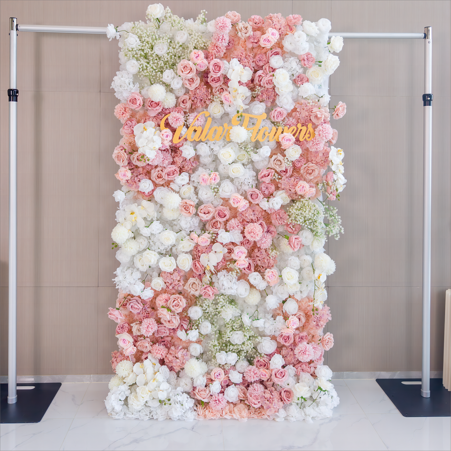 5D Roll-Up Flower Wall Backdrop for Wedding & Party Celebration Decor